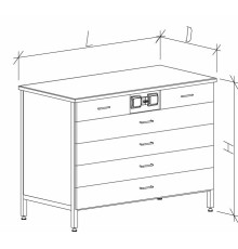 Стол-тумба с ящиками и розетками 1200 СТЛwб-М с/я.р. (4дл)