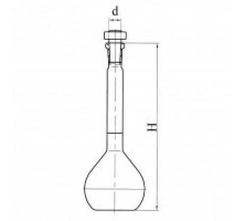 Колба 2а-25-2 с одной меткой и пластмассовой пробкой