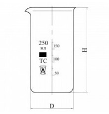 Стакан В-1-400 высокий с делениями и носиком, ТС