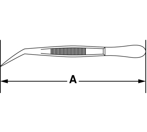 Пинцет Bochem остроконечный изогнутый с направляющим винтом из хромированной стали, длина 130 мм